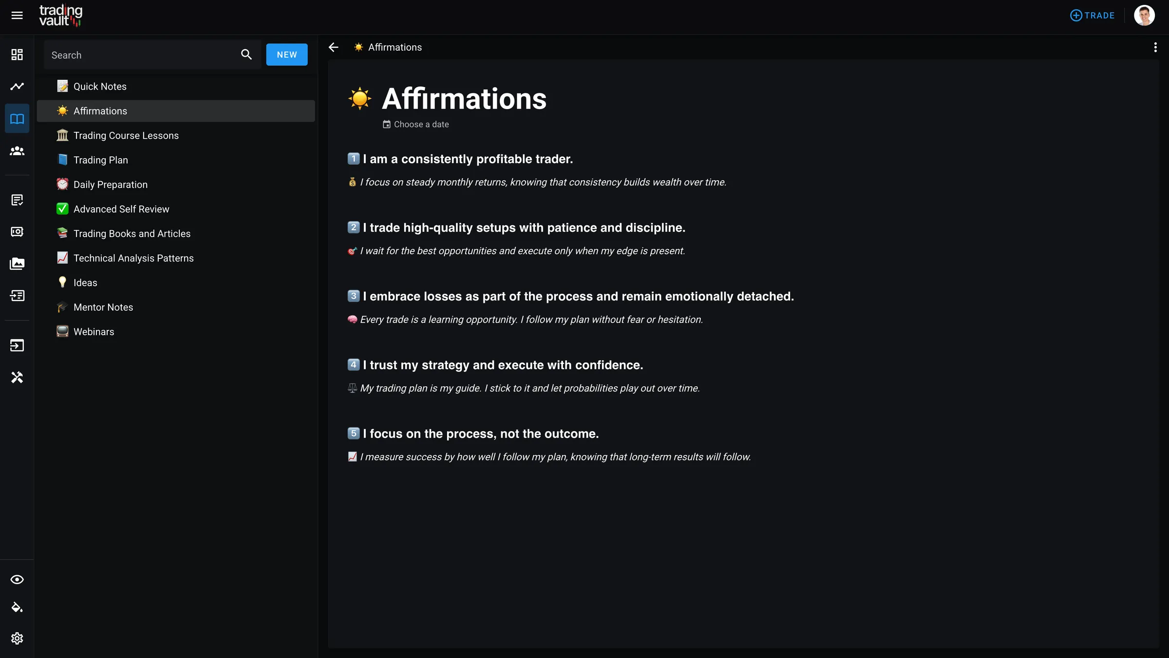 Text Templates and Notebook Upgrade in Trading Vault