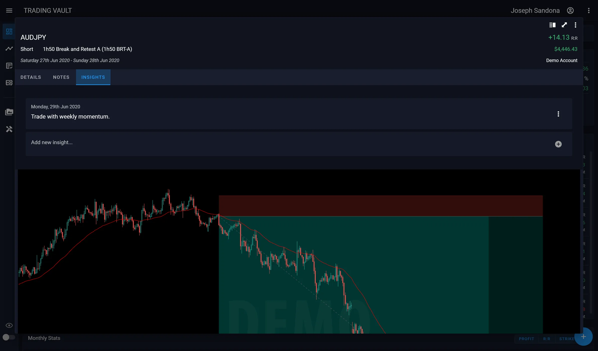 Trade Detail Layout Upgrades in Trading Vault
